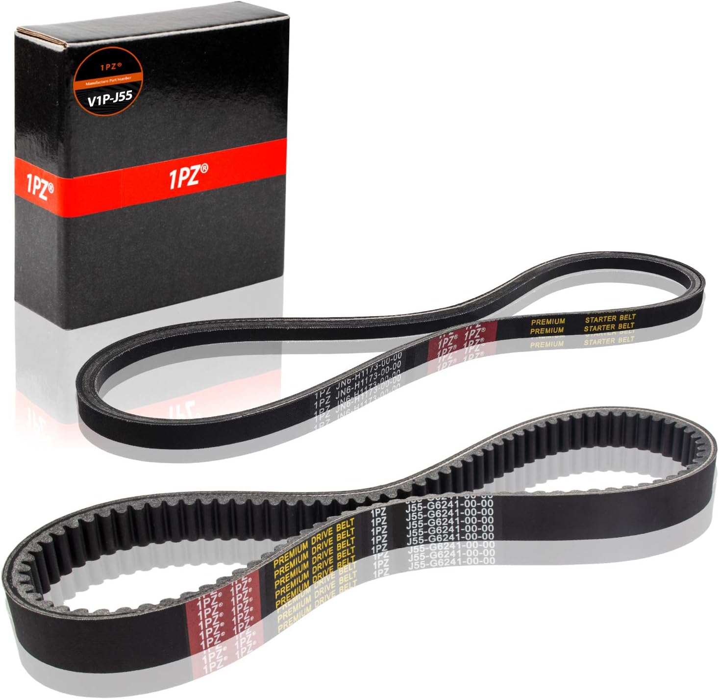 1PZ V1P-J55 Golf Cart Drive Belt & Starter Generator Belt Replacement for Yamaha G2 G5 G8 G9 G11 G14 G16 G29 4-Cycle G22 & Drive 2012.5 & Newer J55-G6241-00 J55-H1173-00 J38-81173-00 JN6-H1173-00