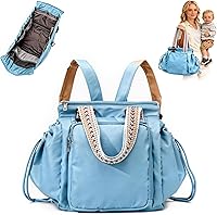 Vista 1 de Diaper Bag Tote for Women Convertible Everyday Tote Backpack Hospital Essentials with 15 Compartments Azul