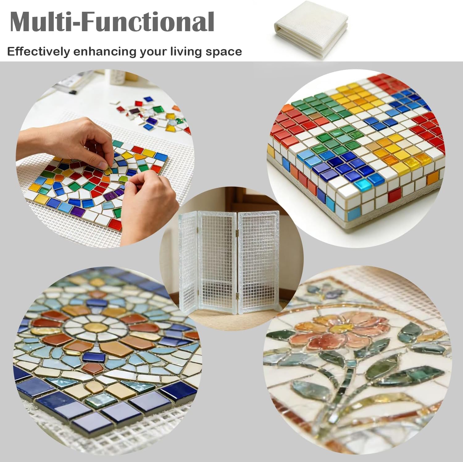 39" X 118" Mosaic Mesh for Back Mounted Tile,Fiberglass Mesh - Non Sticky