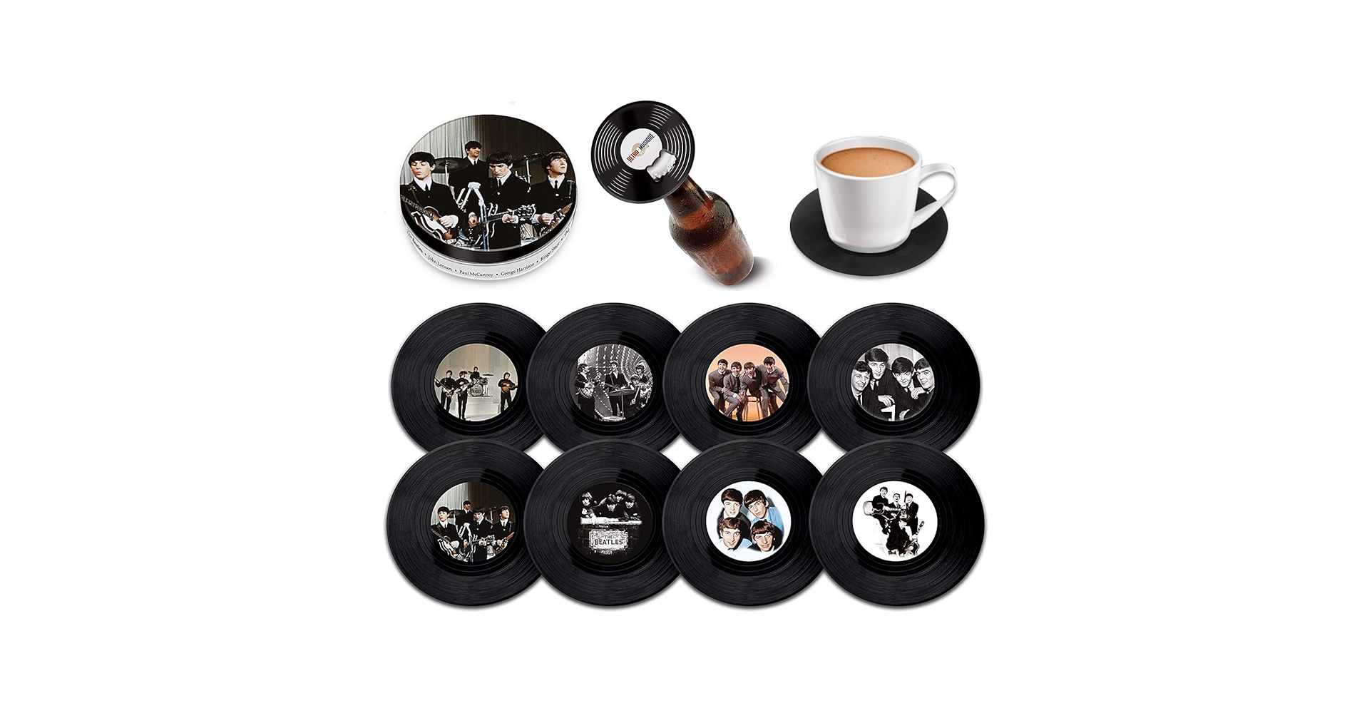 ビートルズ　コースター　5枚　The Beatles ビートルズ コースター 5枚 The Beatles Single Cover Acrylic