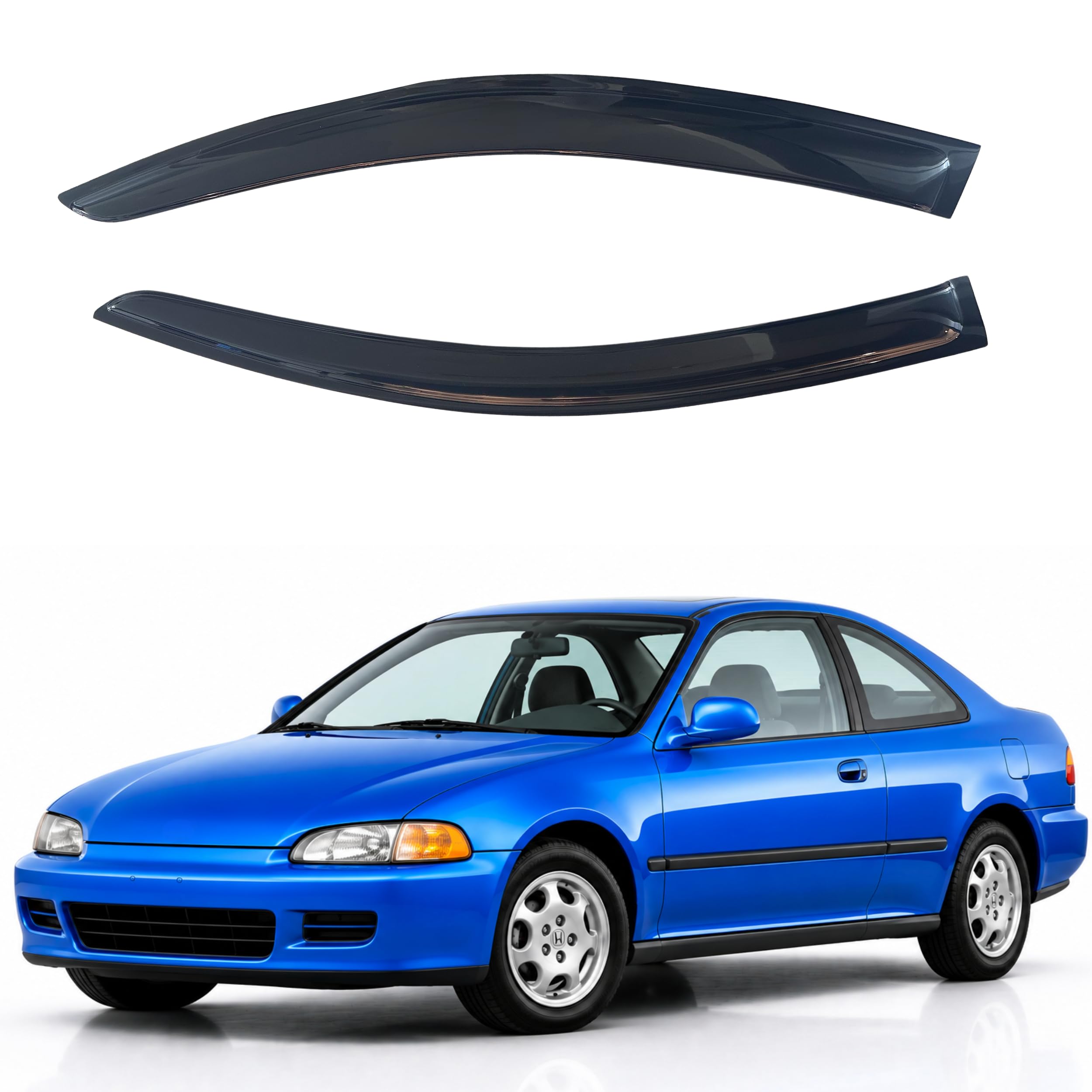 IG Window Visors Fit for 1996-2000 Honda Civic Coupe, Out-Channel Rain Guards Vent Wind Deflectors 2PC, Car Accessories for 96-00 Civic (Coupe Only)