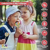 Vista 4 de Paletas grandes de arco iris y remolino (6 grandes) sabor a cereza y caramelo envuelto individualmente