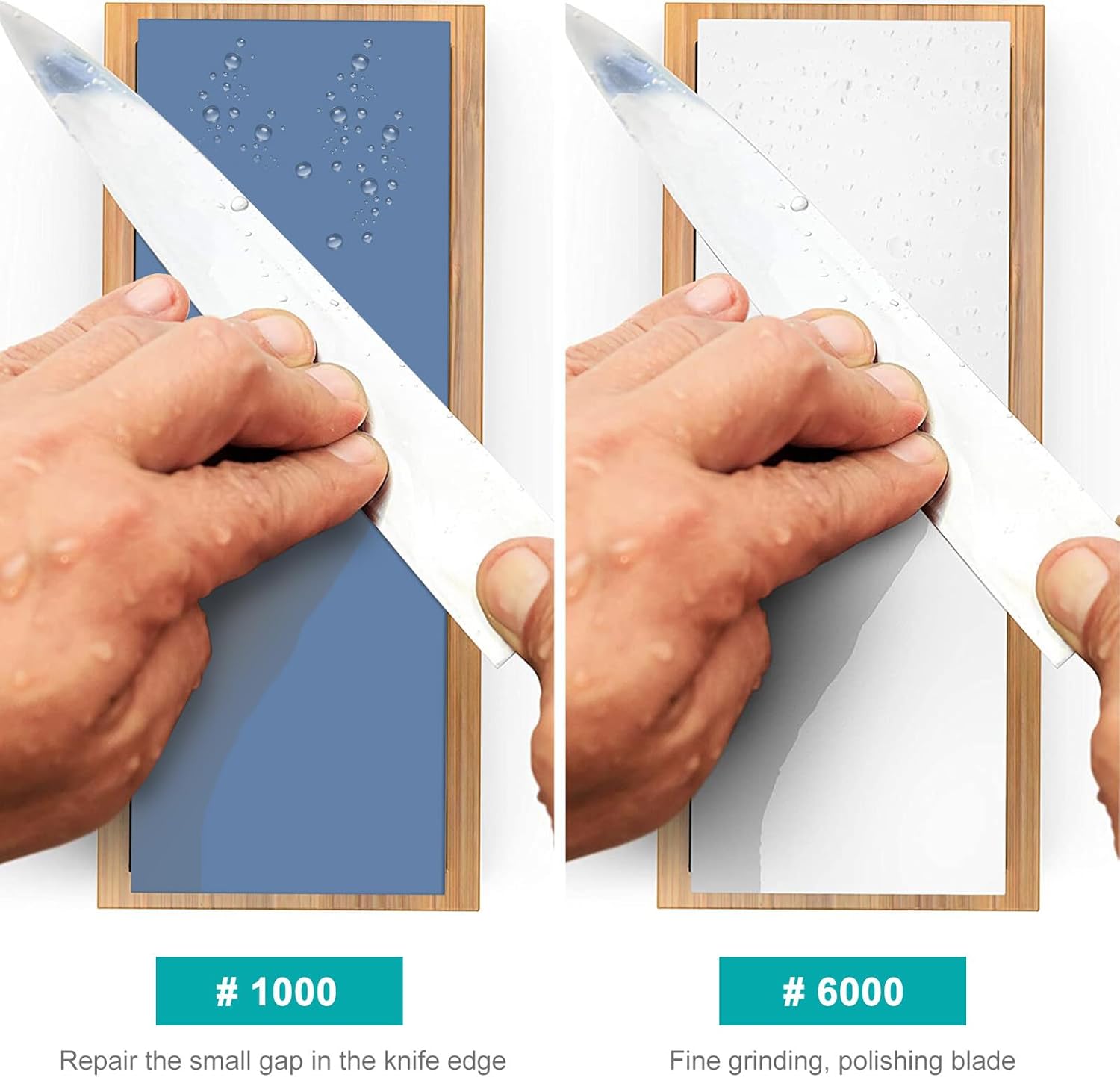 POPETPOP Grit Dual-sided Sharpening Stone with Silicone Base Compact Kitchen Grinding Tool for Household Knife Sharpening White Alumina Stone for Scissors and Cutters Random Color