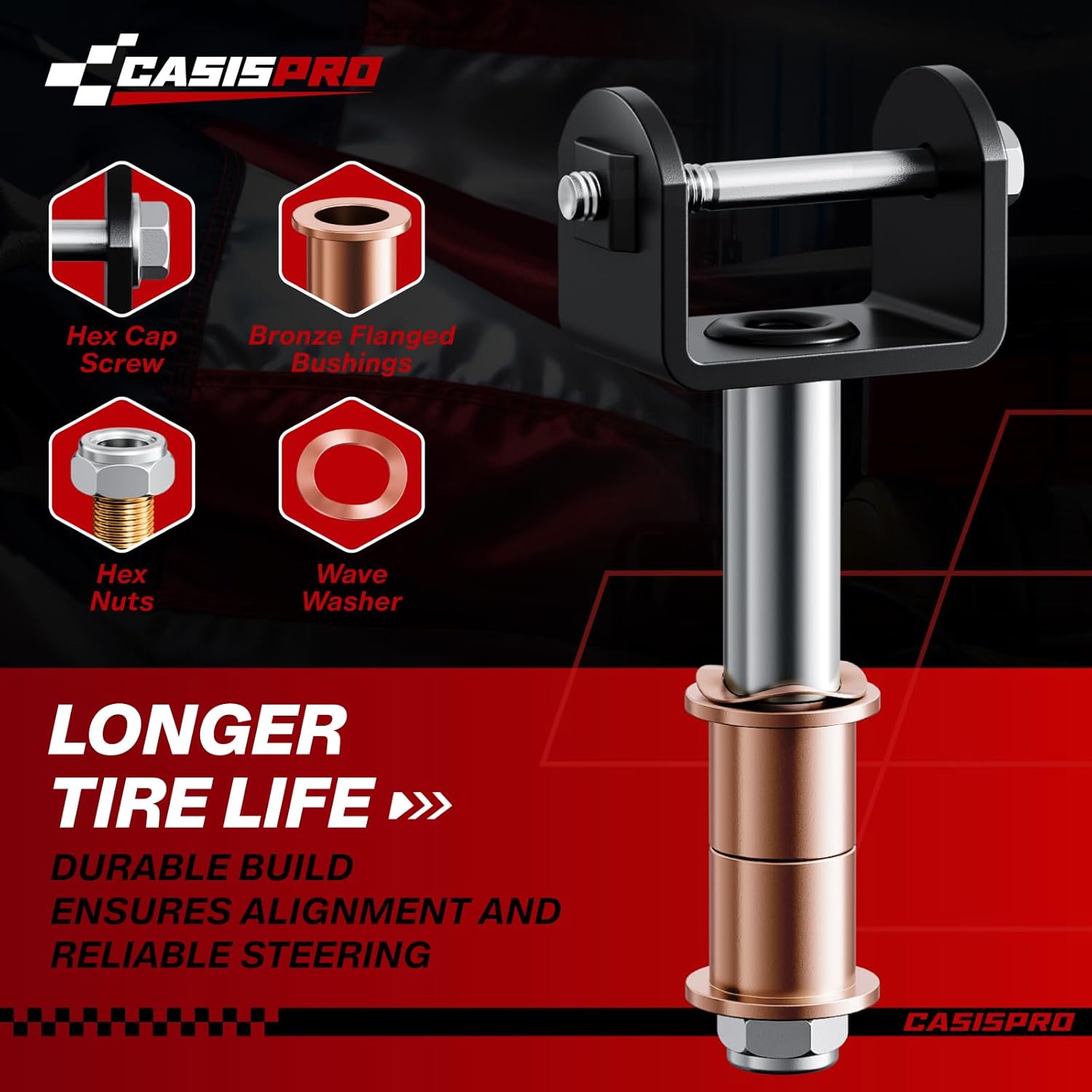 Club Car Precedent Deluxe Golf Cart Front End Repair Kit 2004-UP, Club Car Rebuild Kit with Front Wheel Hub/King Pin/Bearing/Bushings, OEM# 102287201 103638601 103638801