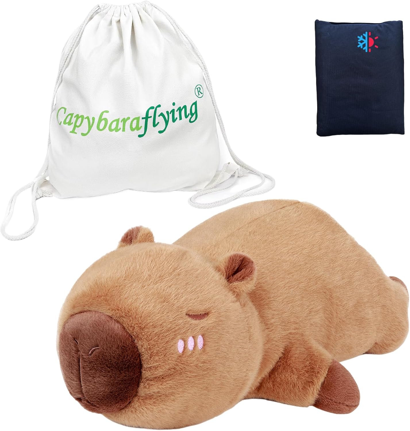 Capybara Weighted Stuffed Animal, 21inch 4 lbs Capybara Weighted Plush Toy for Hugging, Microwaveable Plush Pillow Gift for All Ages – Kids, Teens and Adults