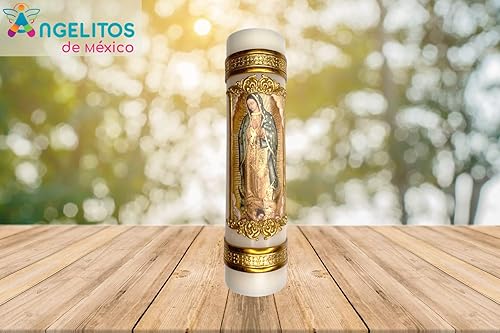 Miniatura 4 de Angelitos de Mexico Virgen de Guadalupe Vela Oración Nuestra Señora de Guadalupe Guadalupana Cirio Vela Veladora