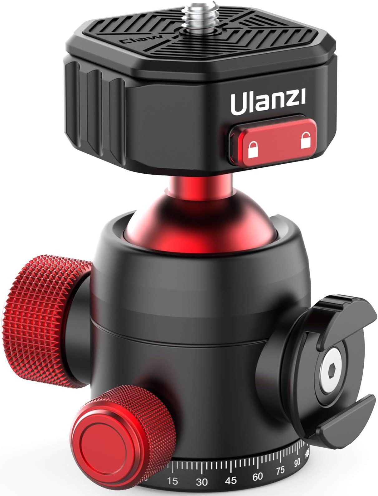 jusmo ULANZI Ball Head with Claw Super Quick Release Design, Professional Metal 360° Rotating Panoramic Ball Head with Cold Shoe, Up 44.1lbs Load, for Tripod,Monopod,Slider,DSLR Camera (U-100)