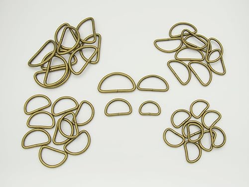 Miniatura 20 de Anillos en D soldados con autógena de metal fuerte anillo en D semicircular para collares de mascotas, bolsa de hardware, anillo de hebilla, correa