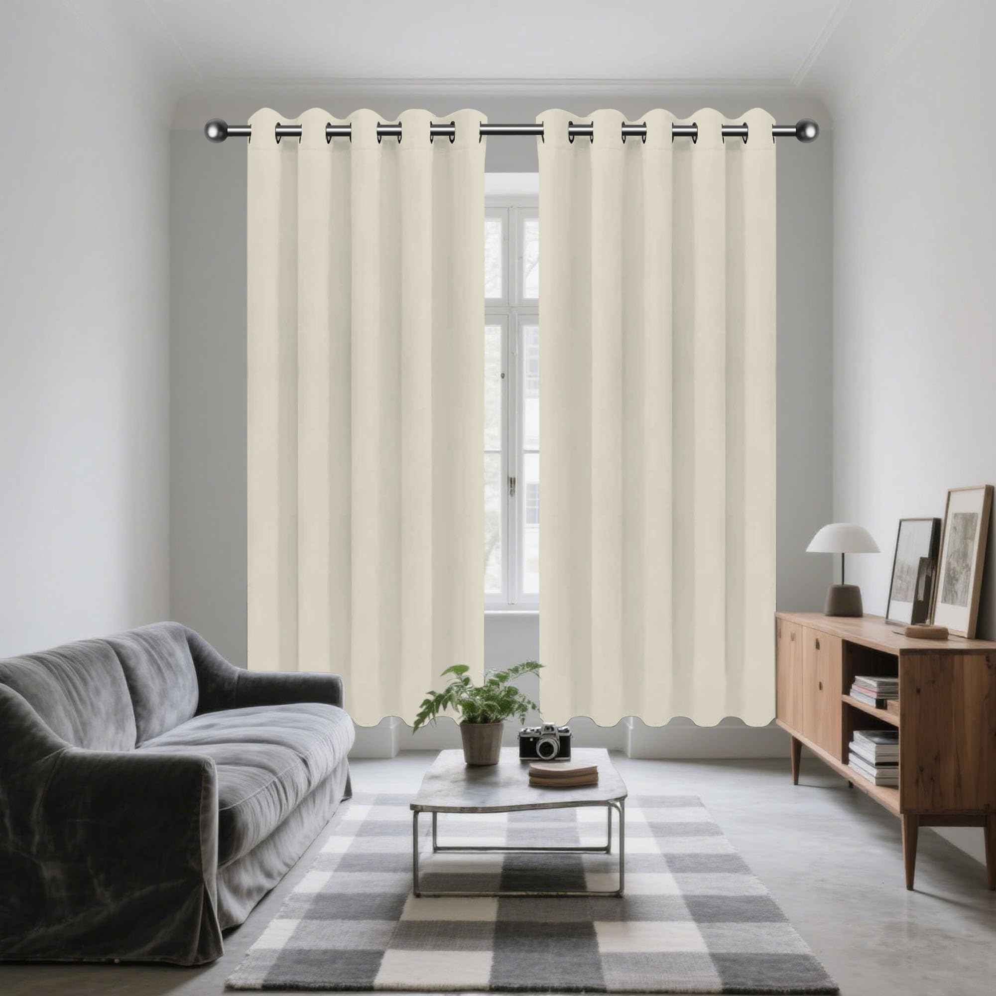 Rideaux salon esthétiques beige haut de gamme occultant 300cm