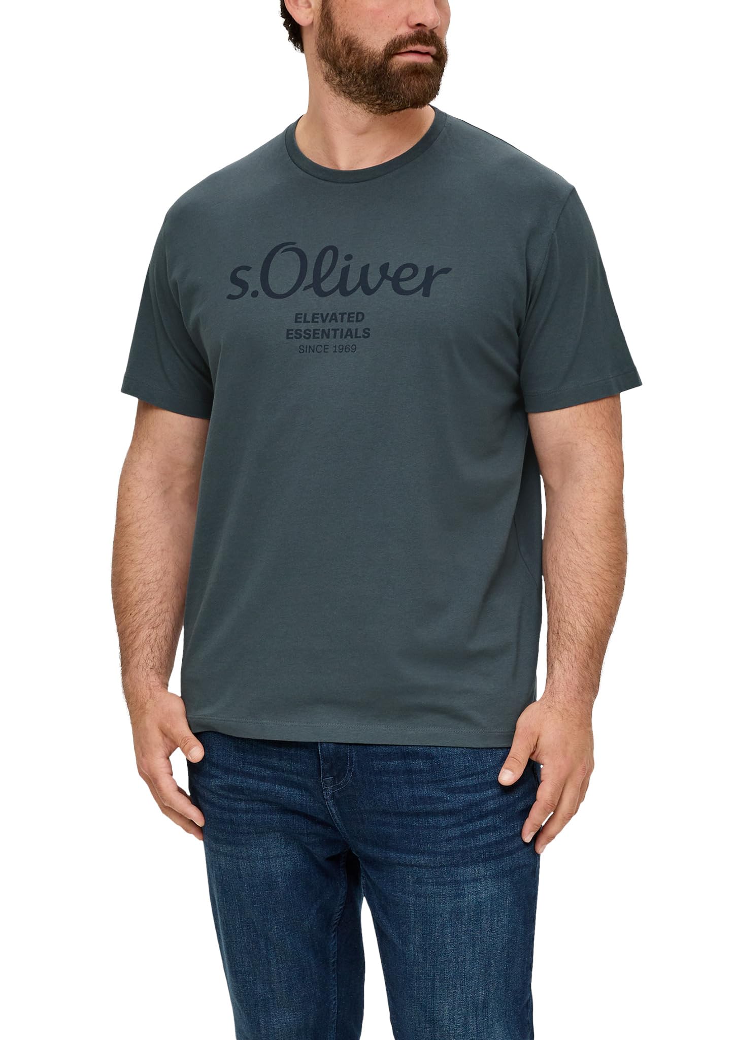 s.Oliver Men's Short Sleeve T-Shirt, darkslategray, 4XL