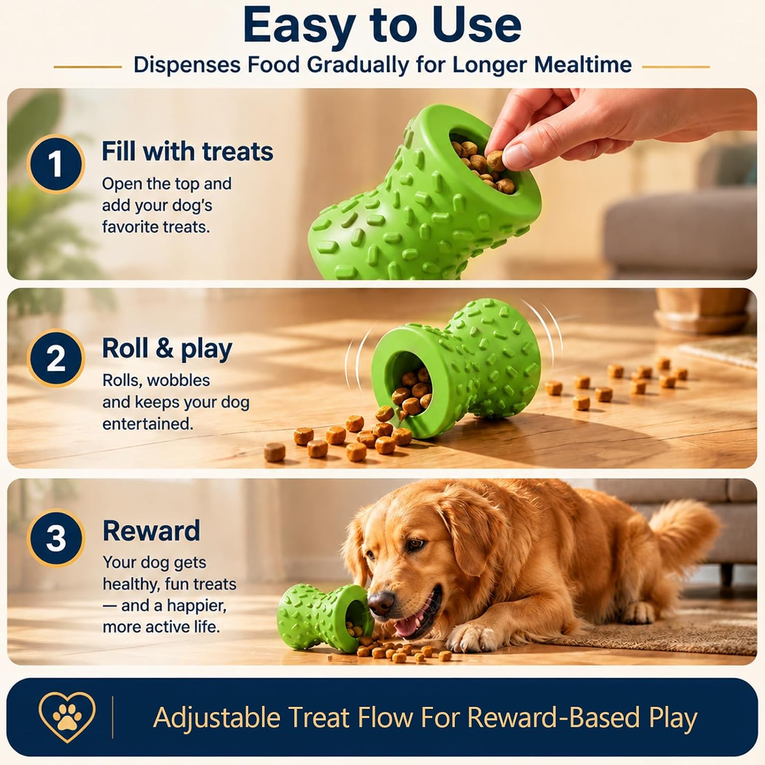 Treat Dispensing Dog Toys,Interactive Puzzle Toy for Small Dogs,Slow Feeder image 3