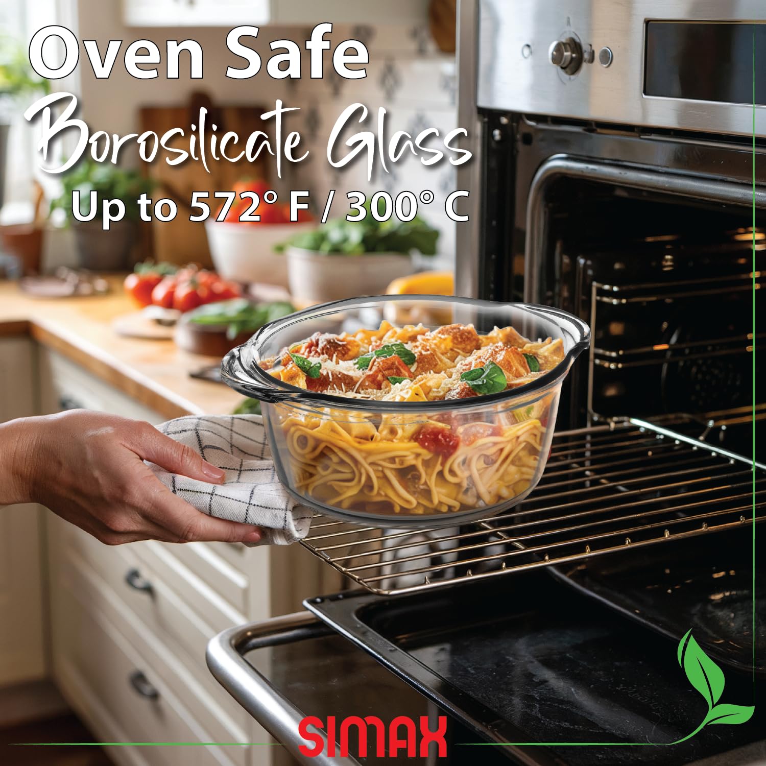 Simax Glass Casserole Dishes - Set of 3 -4