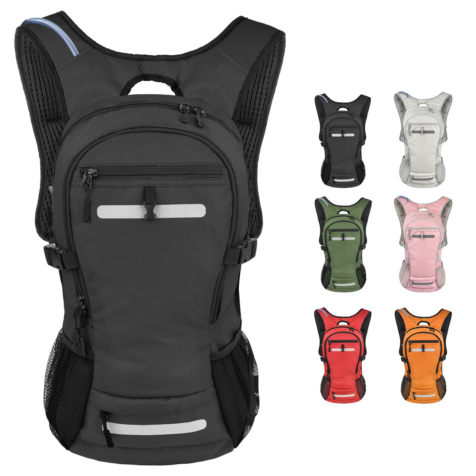 Zavothy 18L Water-Resistant Hydration Backpack Fits for 2L/3L Water Bladder – Hidden Helmet Compartment & Detachable Rain Cover – Insulated Hiking Daypack for Cycling, Camping, Running (Men/Women)