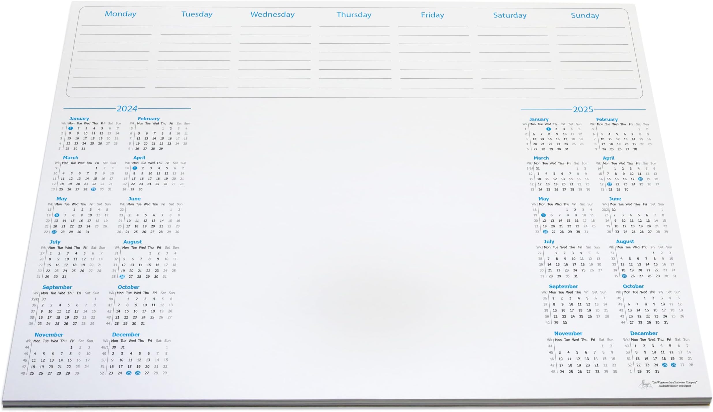 Weekly Planner Desk Pad by Clear Mind Concepts® 52 Undated A3 Tear