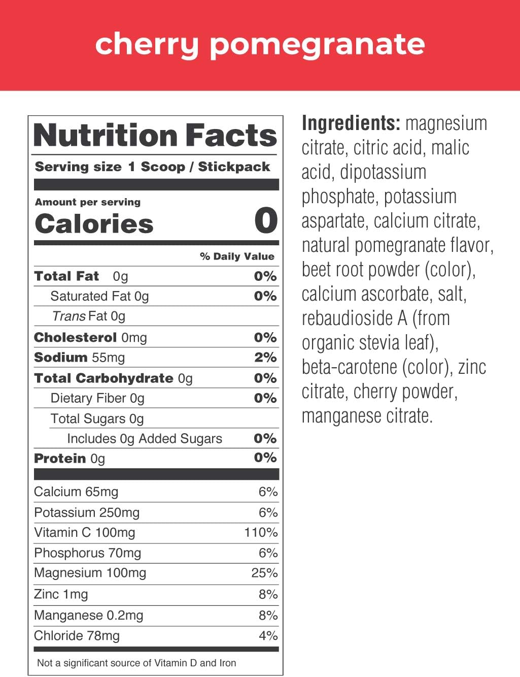 ULTIMA REPLENISHER Cherry Pomegranate Electrolyte Drink Mix 20 Count, 0.12 OZ