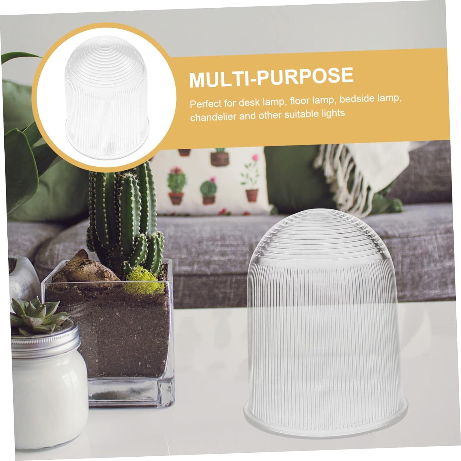 1Pc Globe Shaped Glass Lampshade Durable Transparent Glass Light Fixture Cover for Ceiling Pendant Desk Floor Chandelier for Bedroom and Living