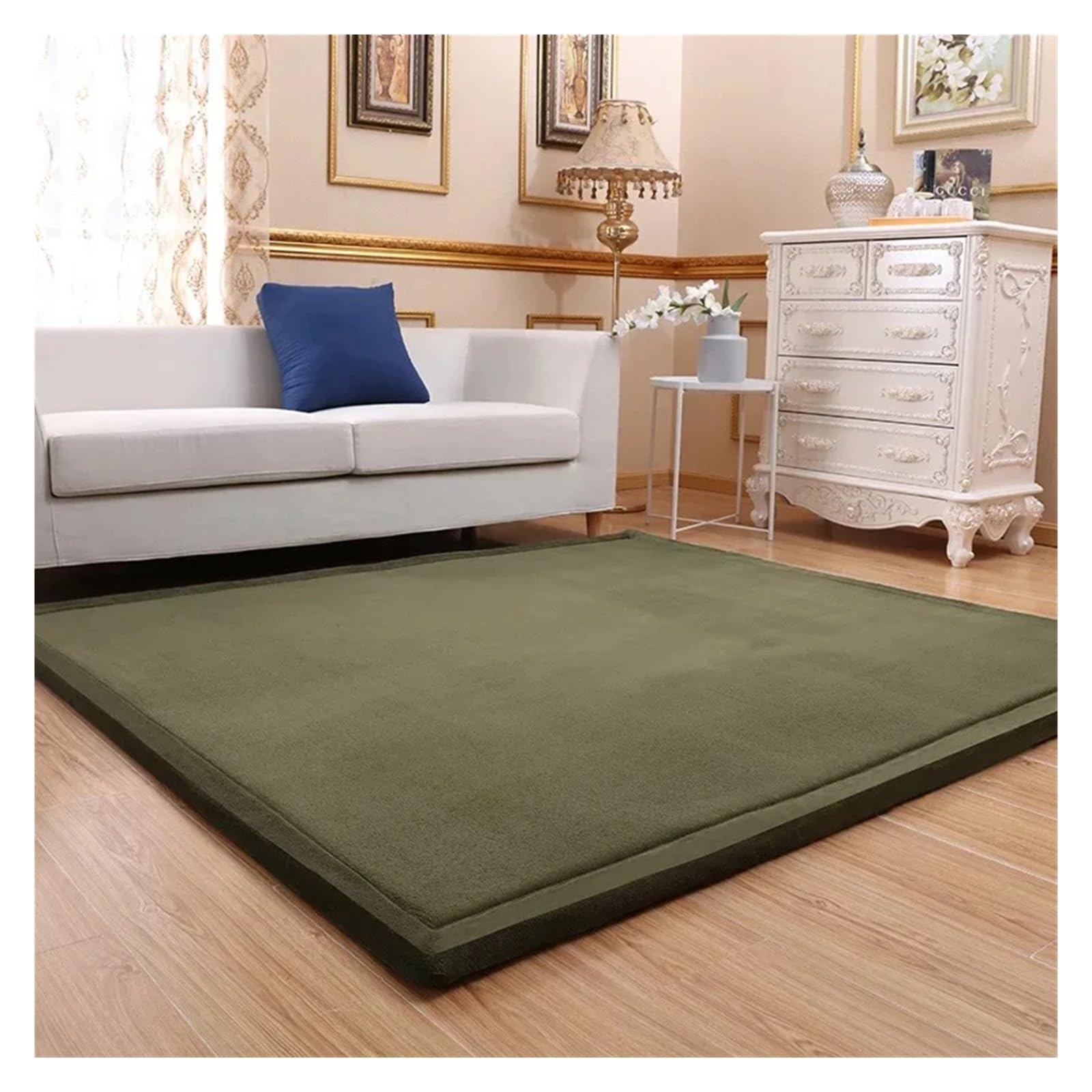 Tapis en velours polaire de corail vert 200x240cm pour le salon
