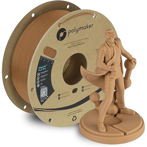 Polymaker PLA PRO Filament 1.75mm Army Beige, Powerful PLA 3D Printer Filament 1kg - PolyLite 1.75 PLA Filament PRO Tough & High Rigidity 3D Printing Filament Army Beige