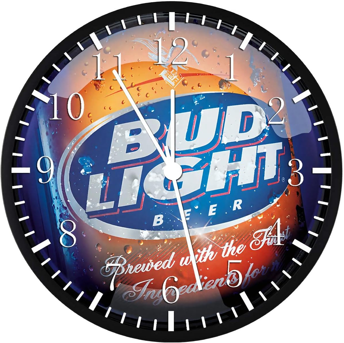 Frameless 12 Inches Man Cave Kitchen Restaurants Wall Clock Large Clear Glass Face Silent Non-Ticking Nice for Gift or Décor Z119