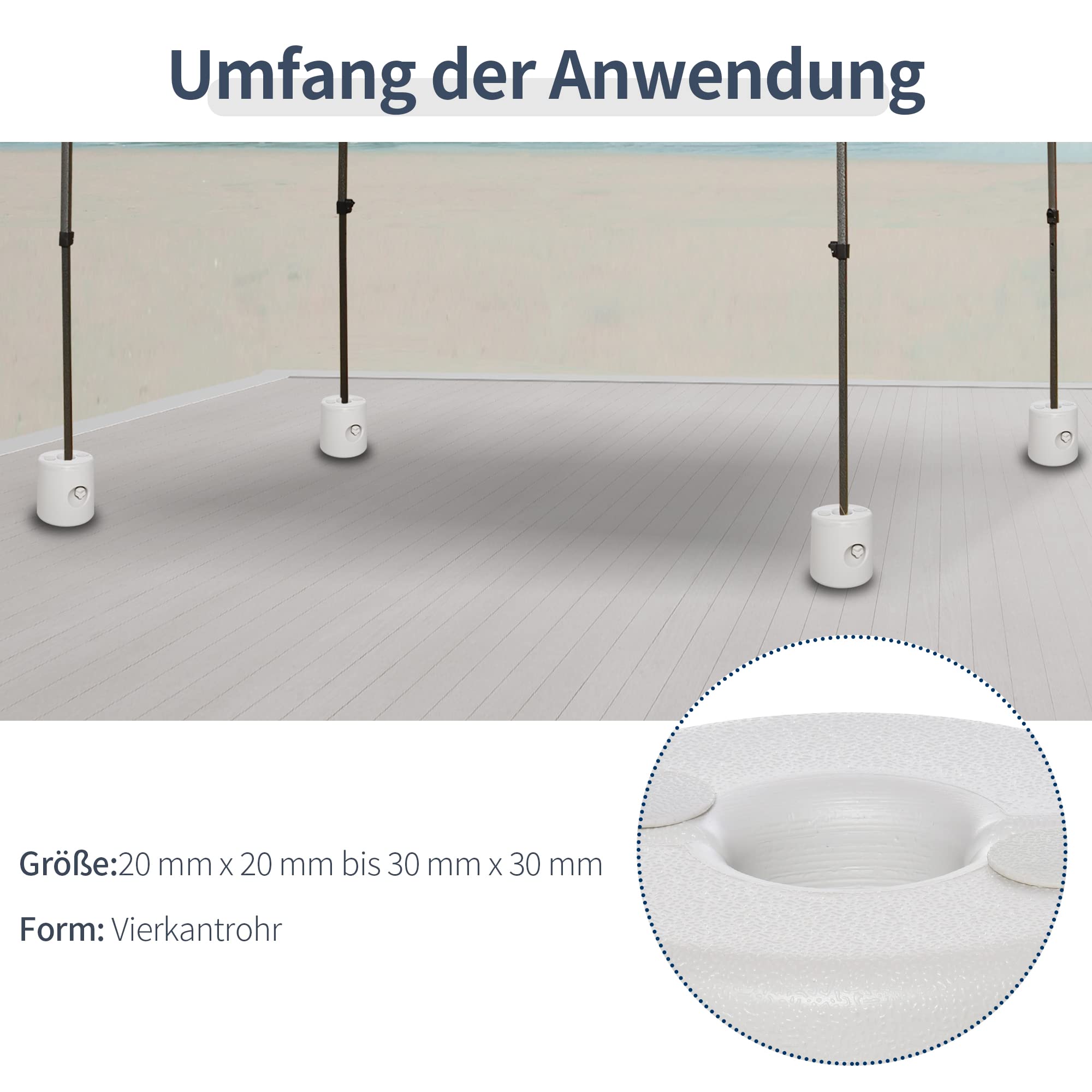 Outsunny 4 x Gewichte Pavillon Standfuß Standsicherung Partyzelt Befüllung mit Wasser/Sand PE ∅24xH25cm