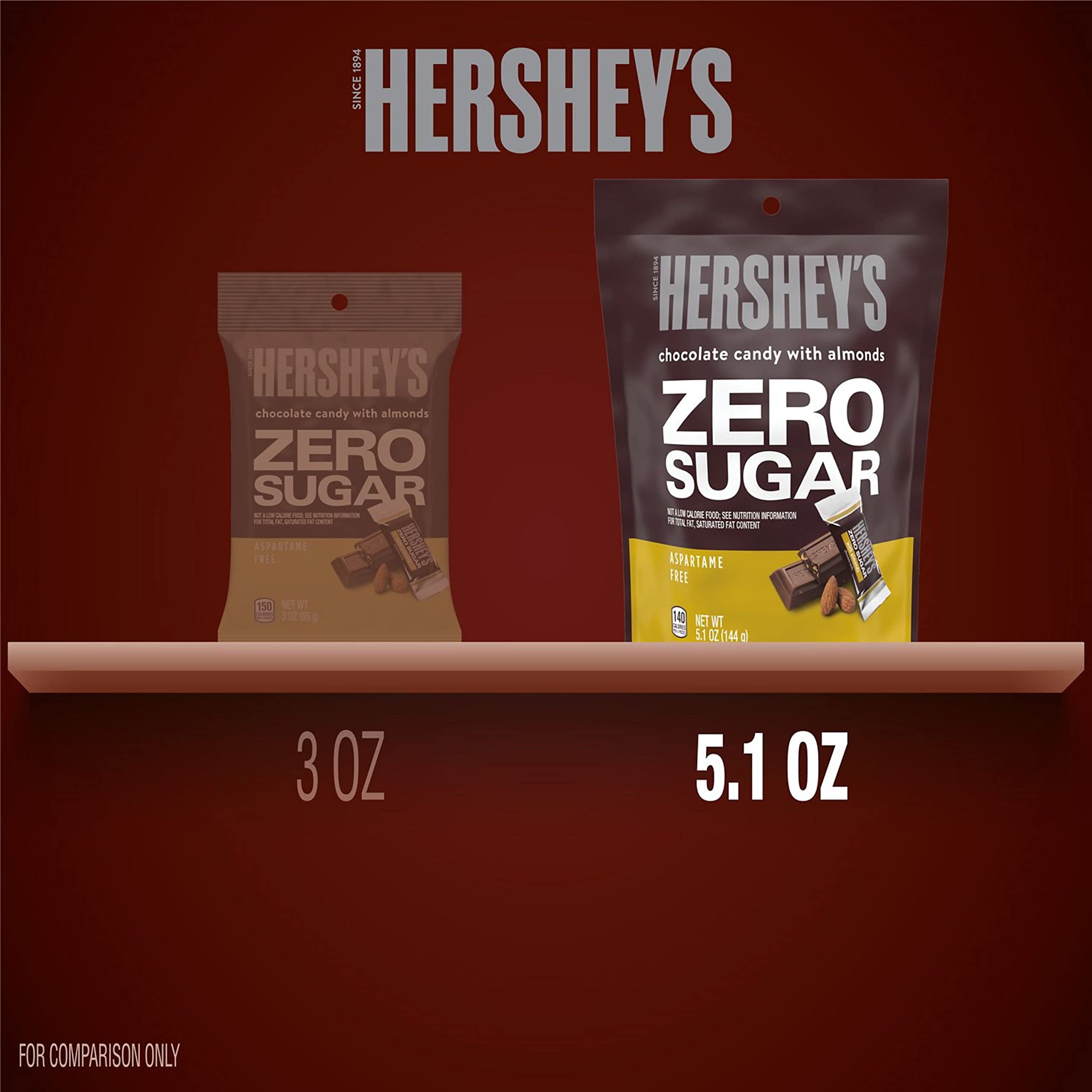 Buy HERSHEY'S Zero Sugar Chocolate with Almonds Candy Bars