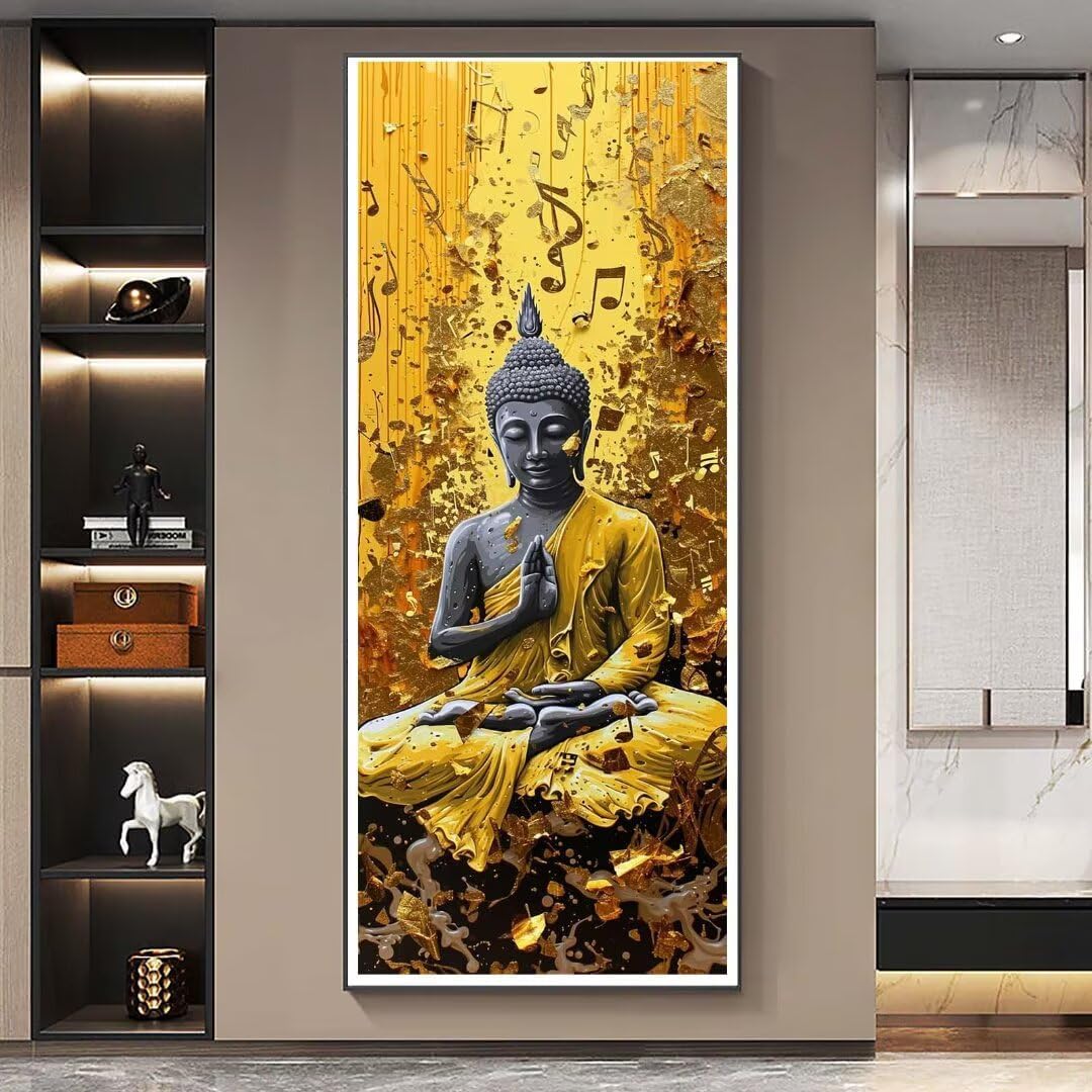Buddha Religious Diamond Painting Kits for Adults, 5D Diamond Art Kits for Beginner, DIY Diamond Paintings, Paint by Numbers, Crystal Gem Art Crafts, Wall Art Home Bedroom Decor (32x63 Inch)-a391