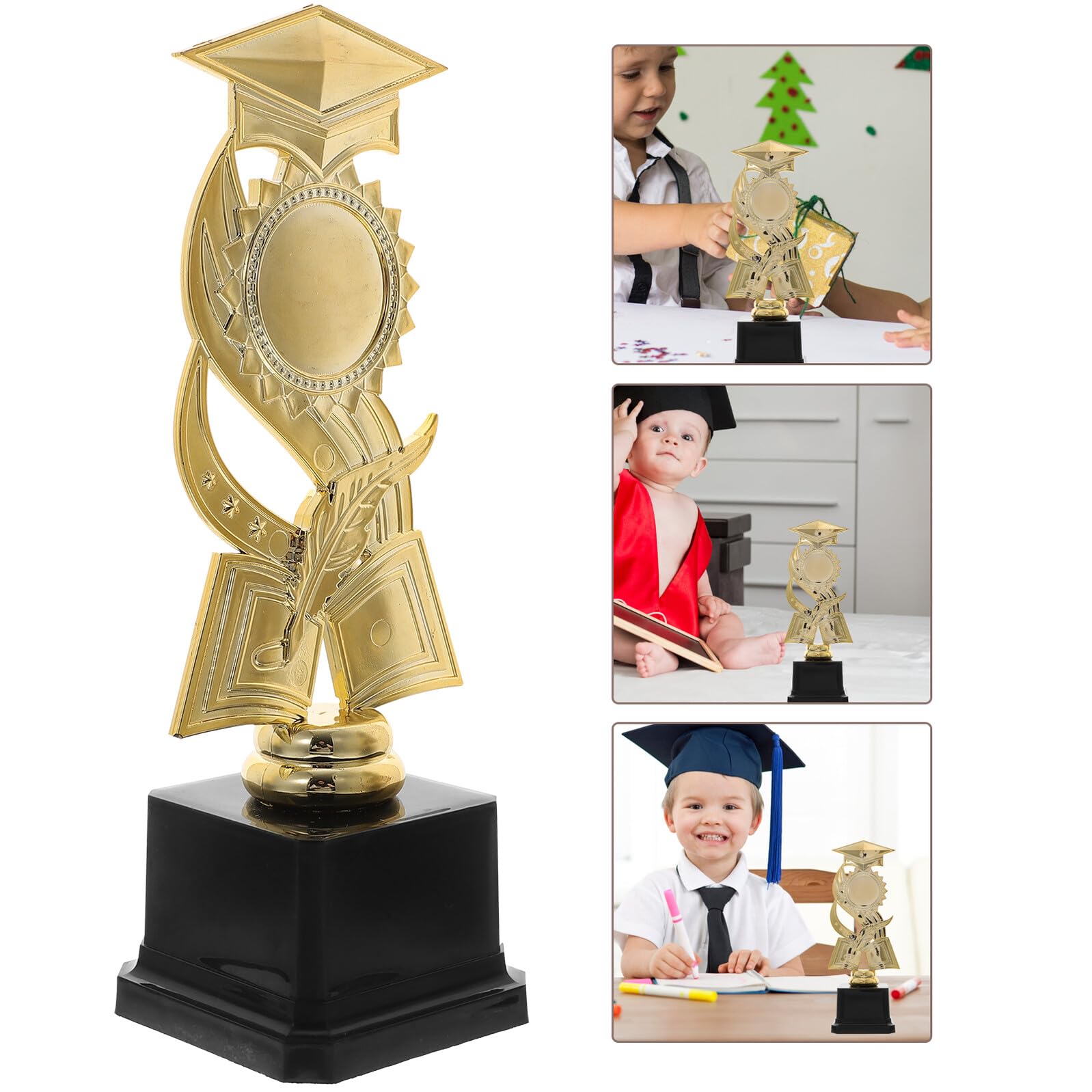 UKCOCO Trofeo de Graduación Infantil Pequeño de Plástico, Modelo de Birrete de 22,5 Cm, Premio para Adecuado para Fiestas Escolares y Decoración de Graduación — view 7