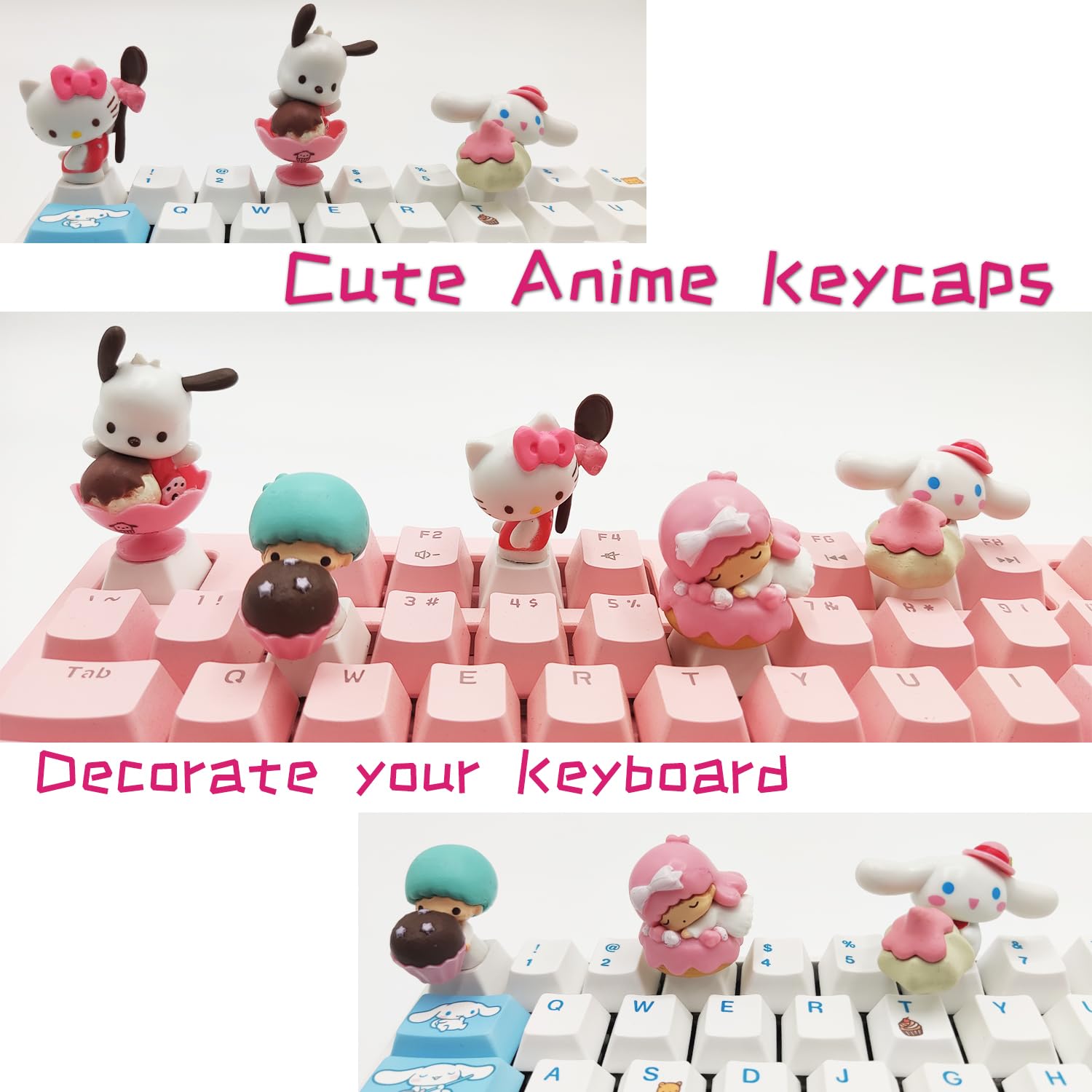 Amazon | Little Twin Stars Keycaps サンリオ 日本語アニメ ホワイト