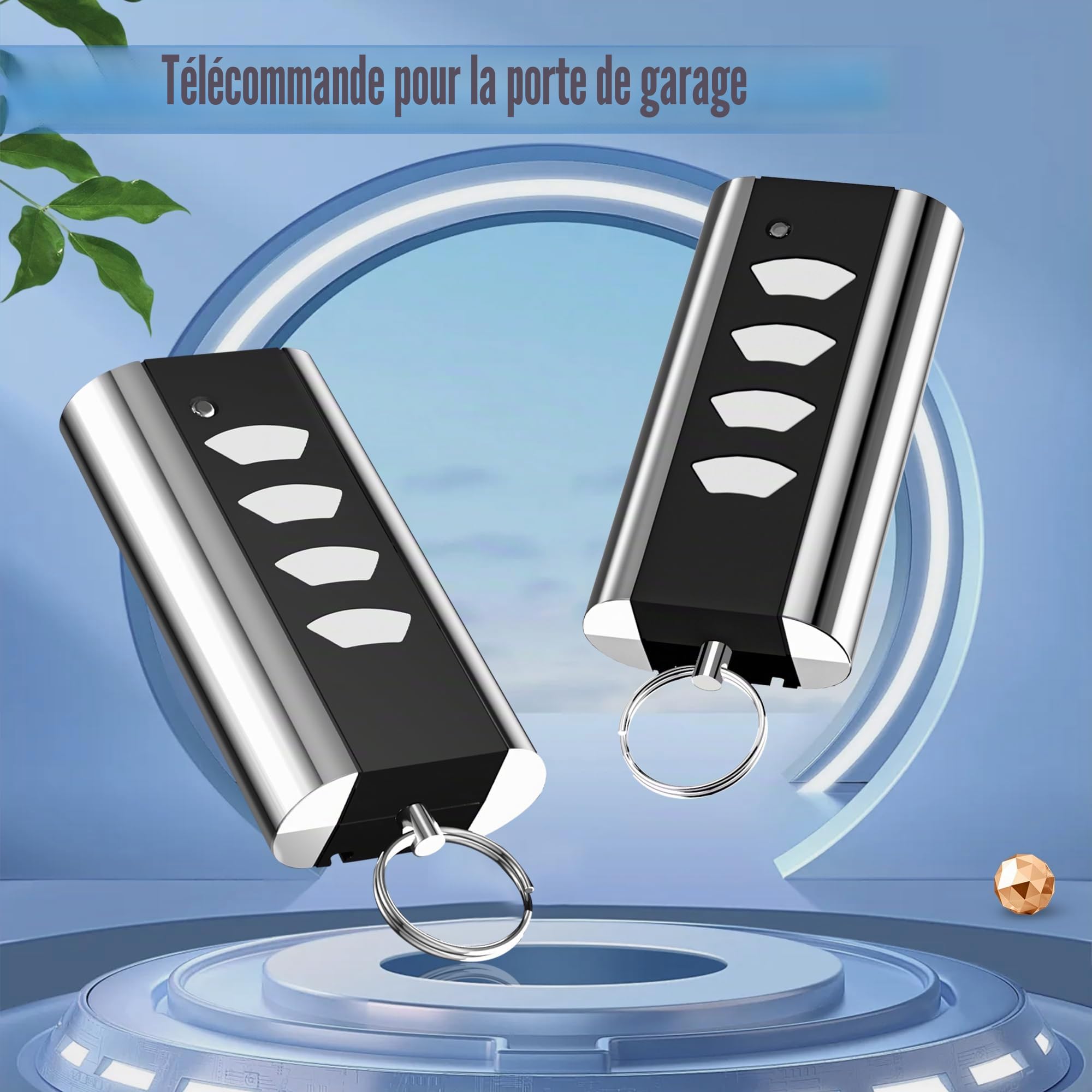 pepape 2 pièces télécommande Garage pour Normstahl Entrematic RCU 433-4K, RCU 433-2K, EA433 2KM, EA433 2KS, Compatible avec Crawford Normstahl 433,92 Rolling Code télécommande Garage