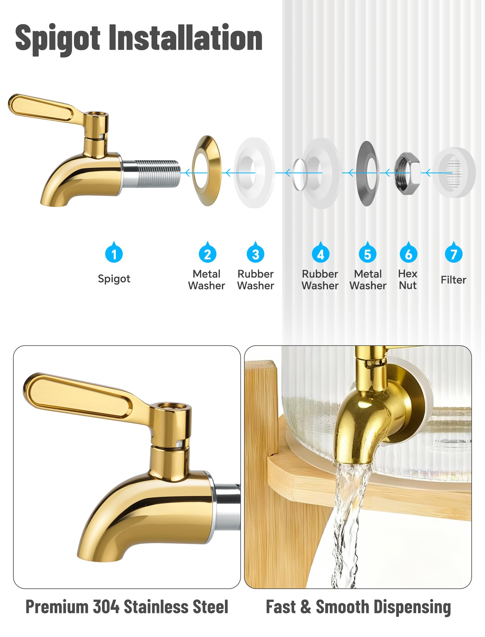 NiHome Dispensador de bebidas heladas (1 unidad)