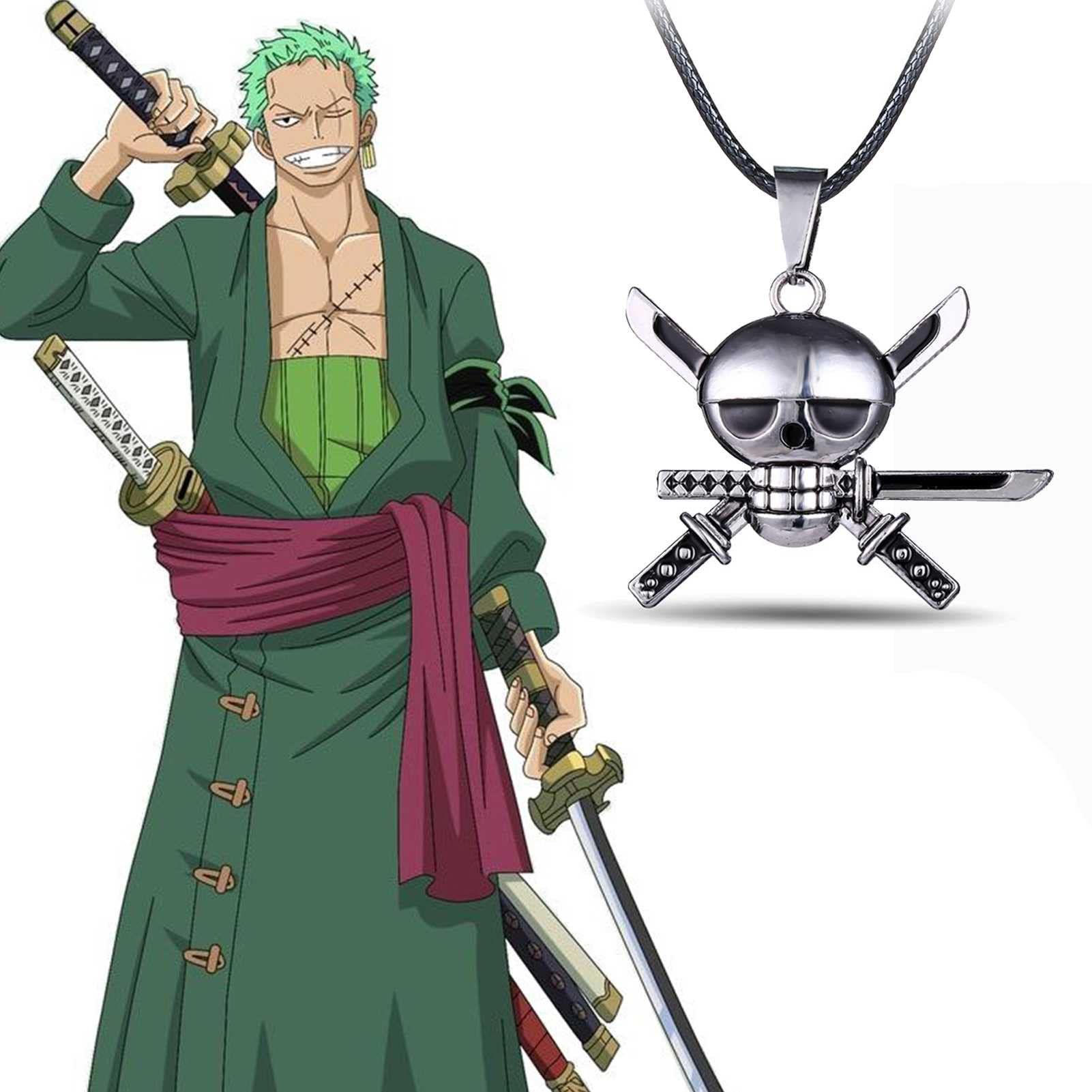 Colgante Cadena Cráneo De Zorro - Roronoa Zoro De One Piece | Accesorio Anime Manga Cosplay