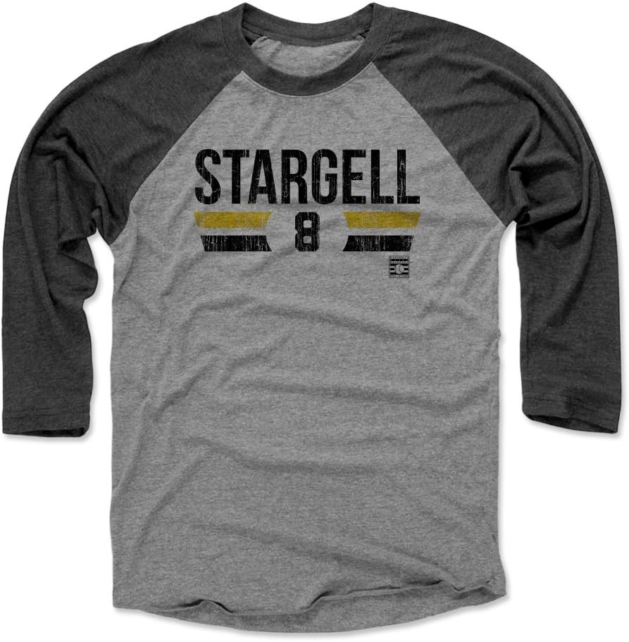 500 LEVEL Willie Stargell 3/4 Sleeve Raglan T-Shirt - Willie Stargell Font