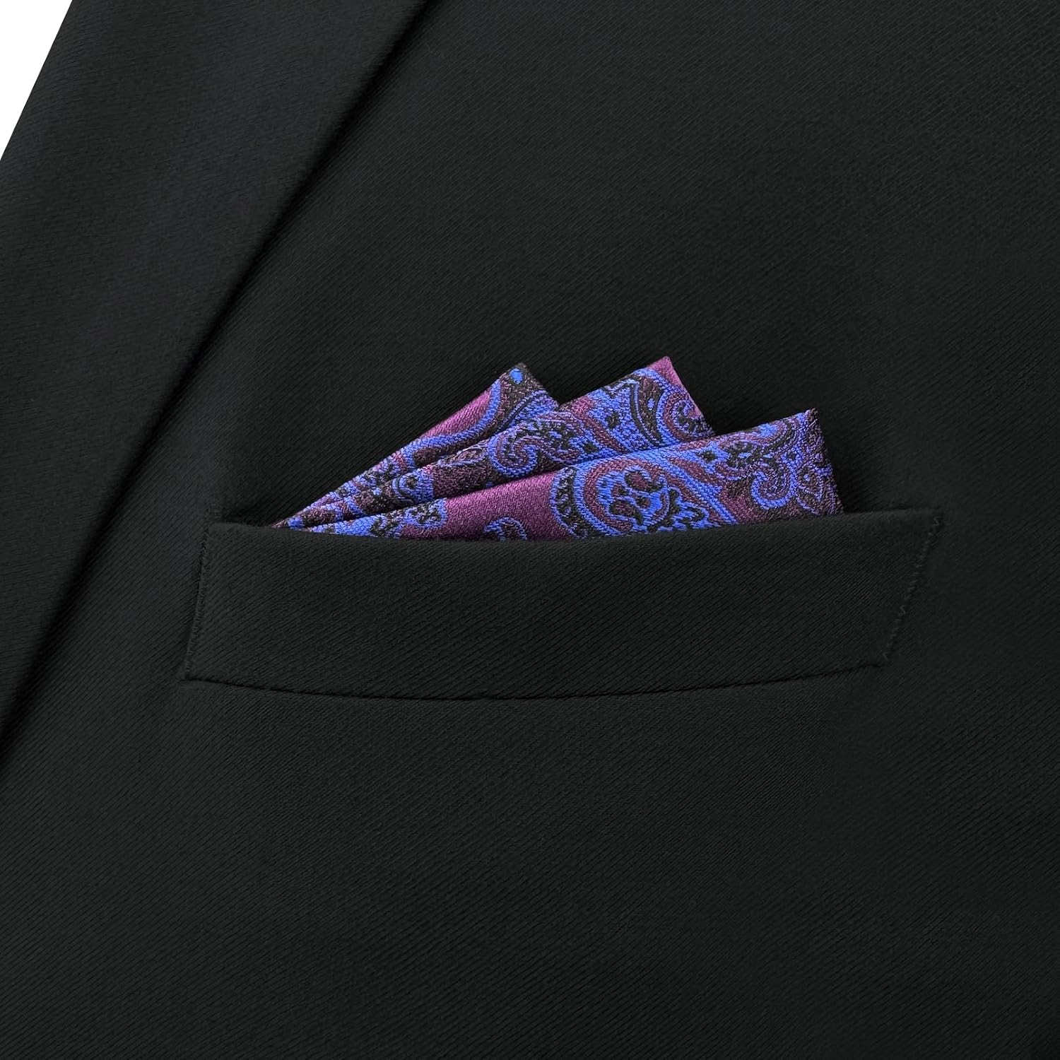SHLAX&WING Mens Pocket Square Purple Geomitric Handkerchieves Silk Hanky