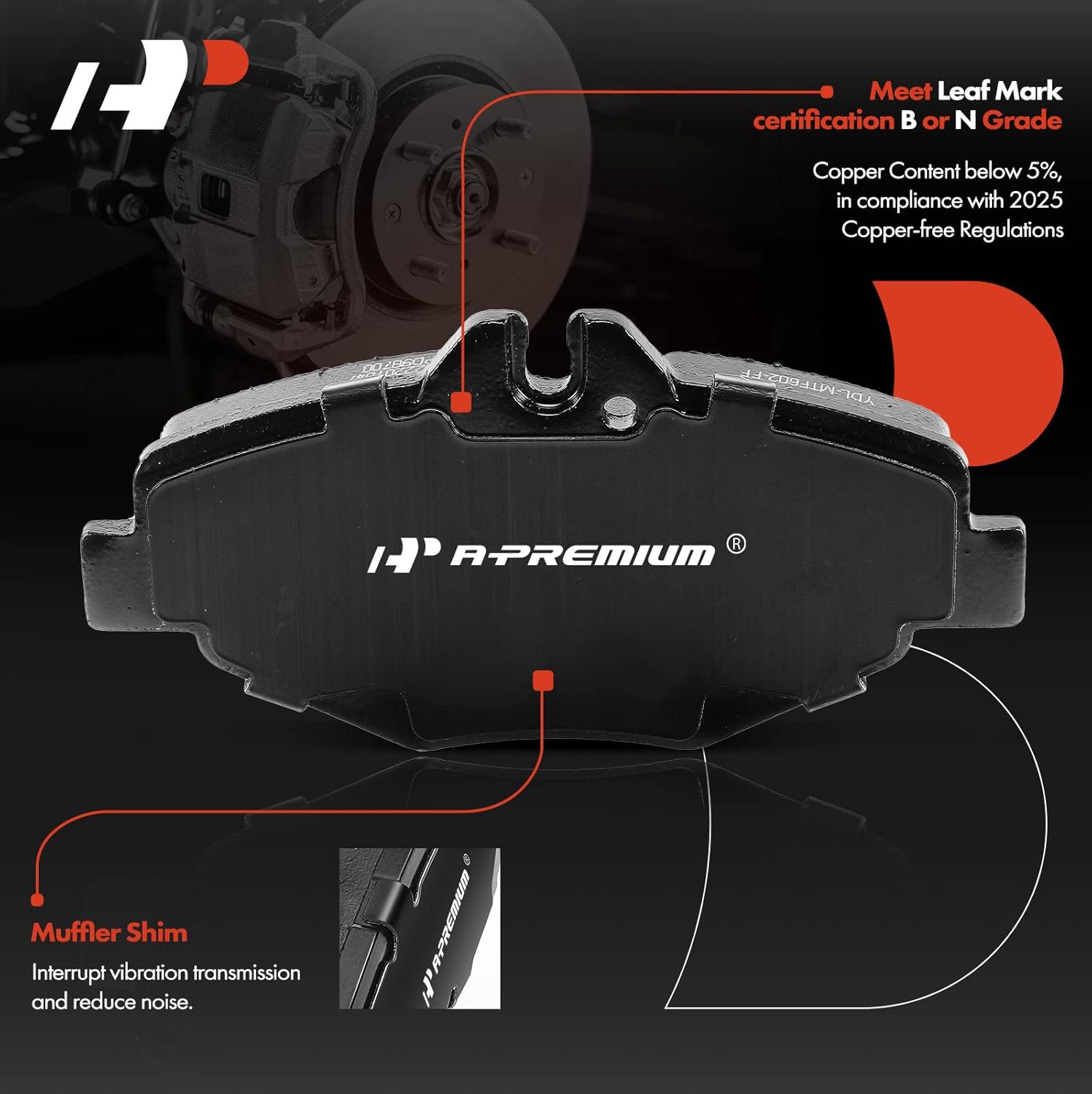 A-Premium 11.62 inch (295mm) Front Drilled and Slotted Disc Brake Rotors + Ceramic Pads Kit Compatible with Select Mercedes-Benz Models - E320 2003-2009, E350 2007-2009, 6-PC Set