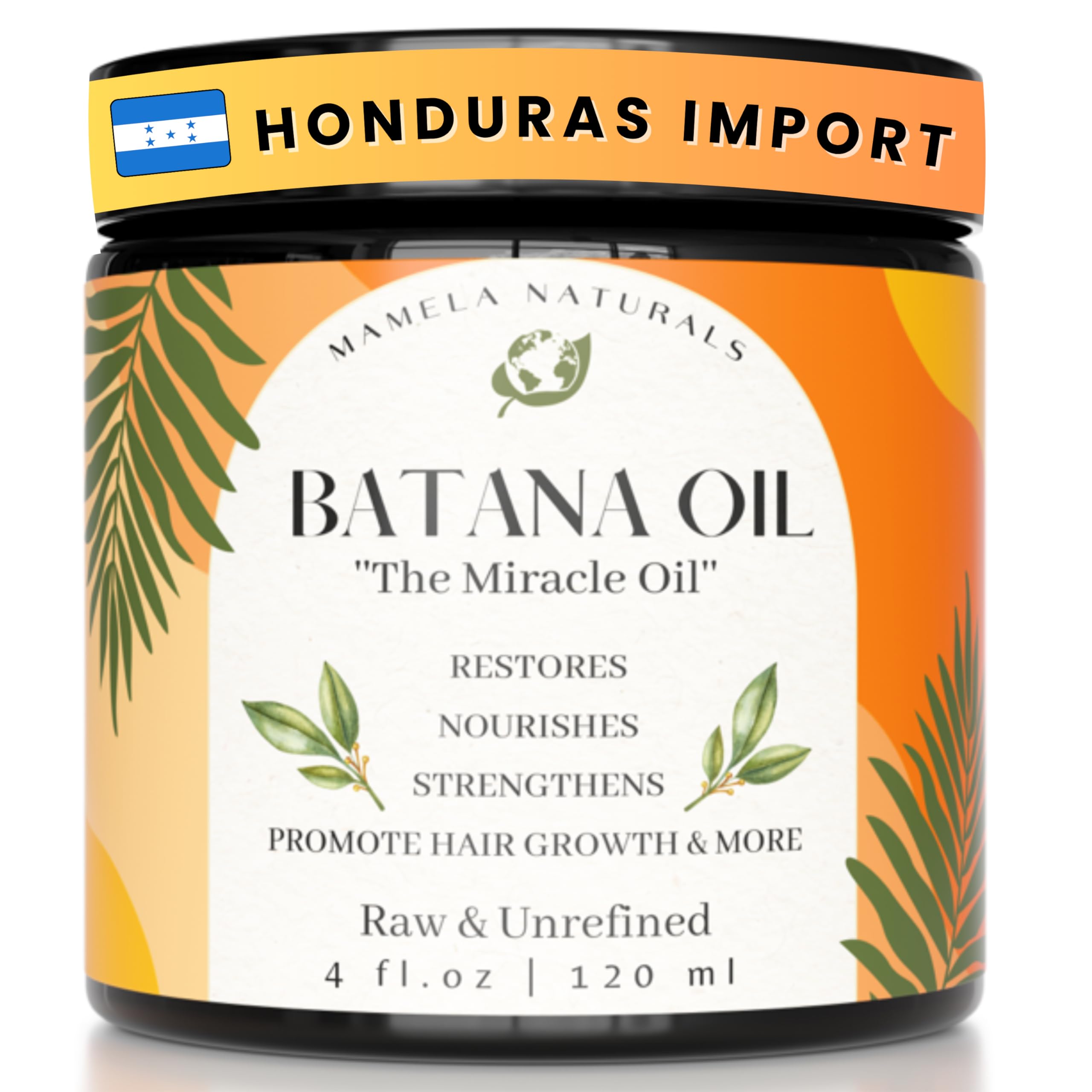 Raw Batana Oil for Hair Growth - Pure & Unrefined Dr Sebi Batana Hair Mask from Honduras for Thicker & Stronger Hair - 4oz - Natural Hair Growth Oil - Aceite de Batana - All Hair Types