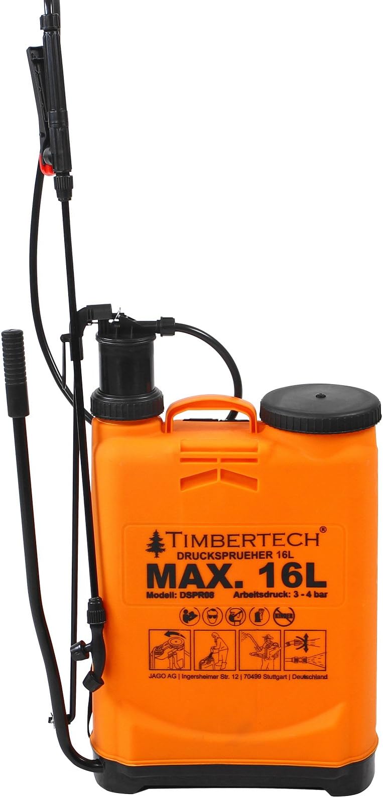 Pressure Sprayer, Backpack Pressure Pump, Plastic, 16 litres