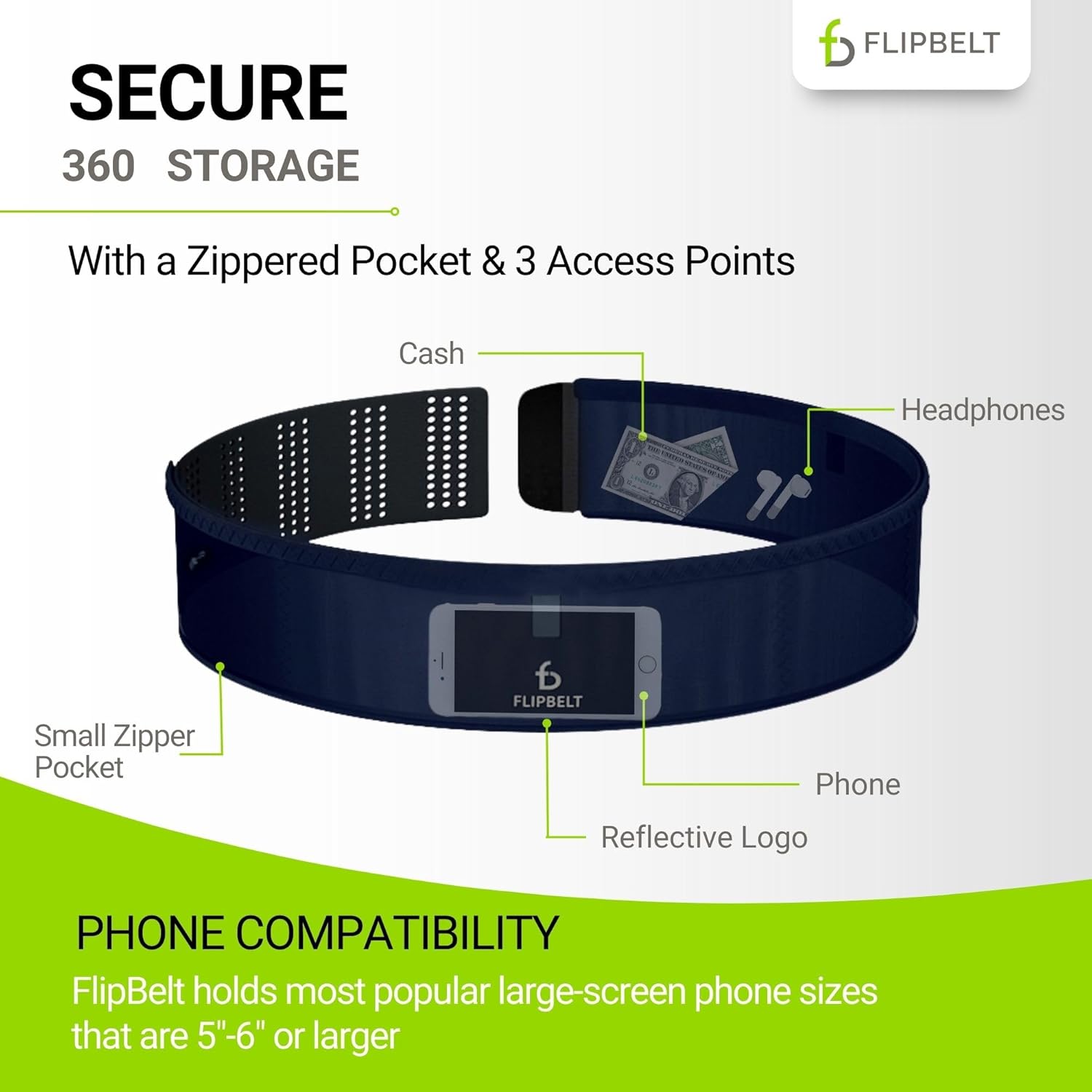 FlipBelt Air Adjustable - Dusk Blue - XSM - Image 3