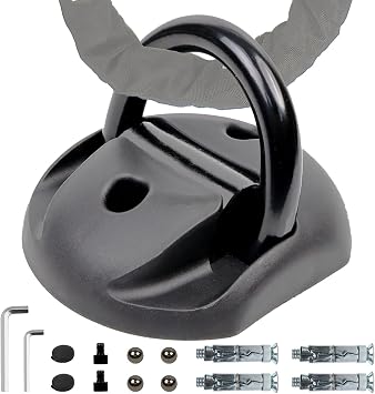 AKM Security Heavy Duty Ground Anchor Floor or Wall Anchor with 14mm Alloy Steel Swing Shackle for Motorcycle Bike Anti Theft,Anchors Strong Hold Included
