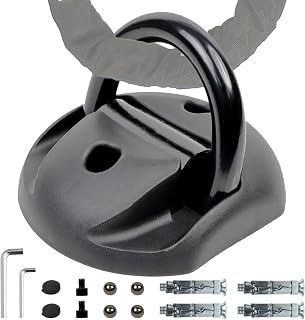 AKM Security Heavy Duty Ground Anchor Floor or Wall Anchor with 14mm Alloy Steel Swing Shackle for Motorcycle Bike Anti Theft,Anchors Strong Hold Included