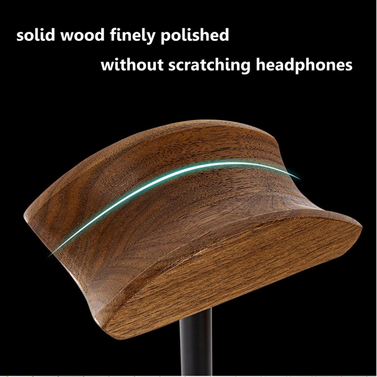 Supporto per Cuffie, Gancio per Cuffie, in Legno massello, Universale, in Lega di Alluminio, per Gaming, Noce
