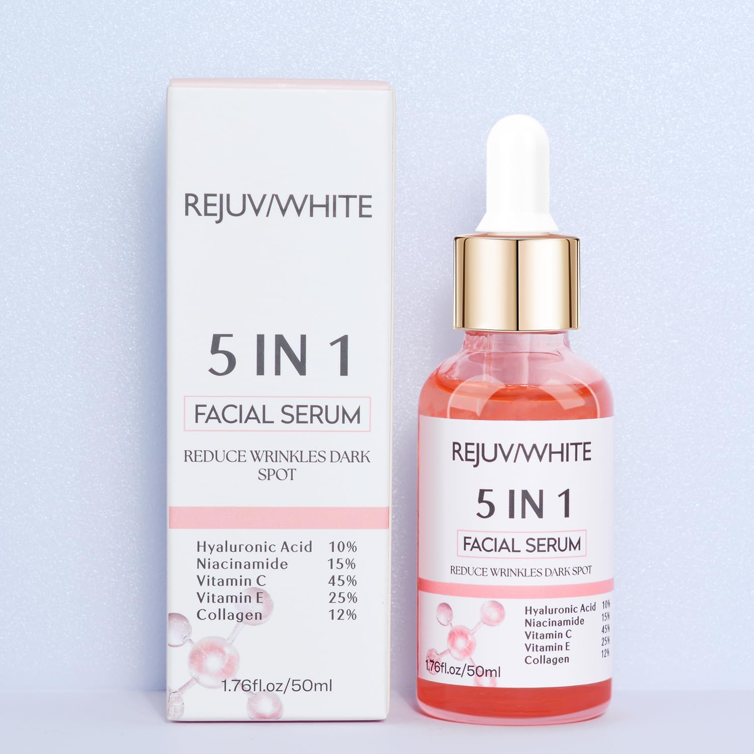 face serum REJUV/White Facial Serum Skin Care 5 in 1 with Hyaluronic acid, Vitamin C, ARBUTIN, Moisturizing Fade Spots Skin Care Serum, Moisturizer, Anti-wrinkle, Anti-aging, Nourishing, Lightening
