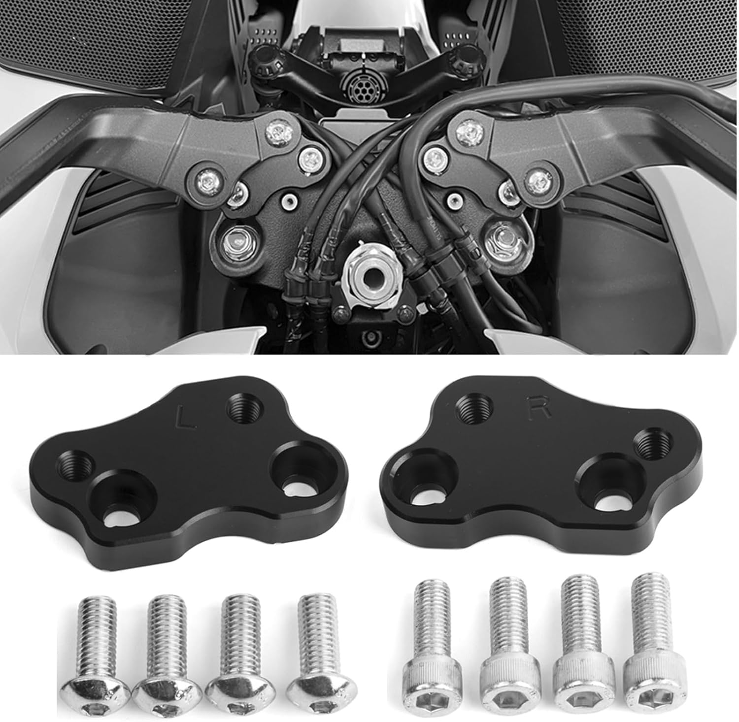 PANICAL Motorcycle for Honda Goldwing 2018-2025 GL1800 F6B Raise The Gasket Accessories Handlebar Height Pad Lncrease by 0.5 4/8 inch (Black)