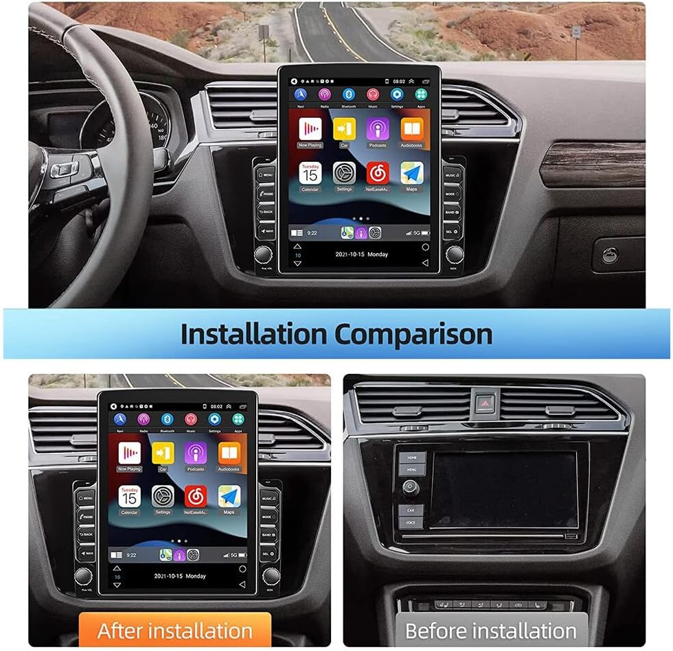 2+64G Android 15 Car Stereo Radio for Ford F150 2004 2005 2006 2007 2008 9.7" Touch Screen Car Radio Multimedia Player w/Wireless Carplay & Android GPS Bluetooth WiFi FM RDS DSP SWC Backup Camera