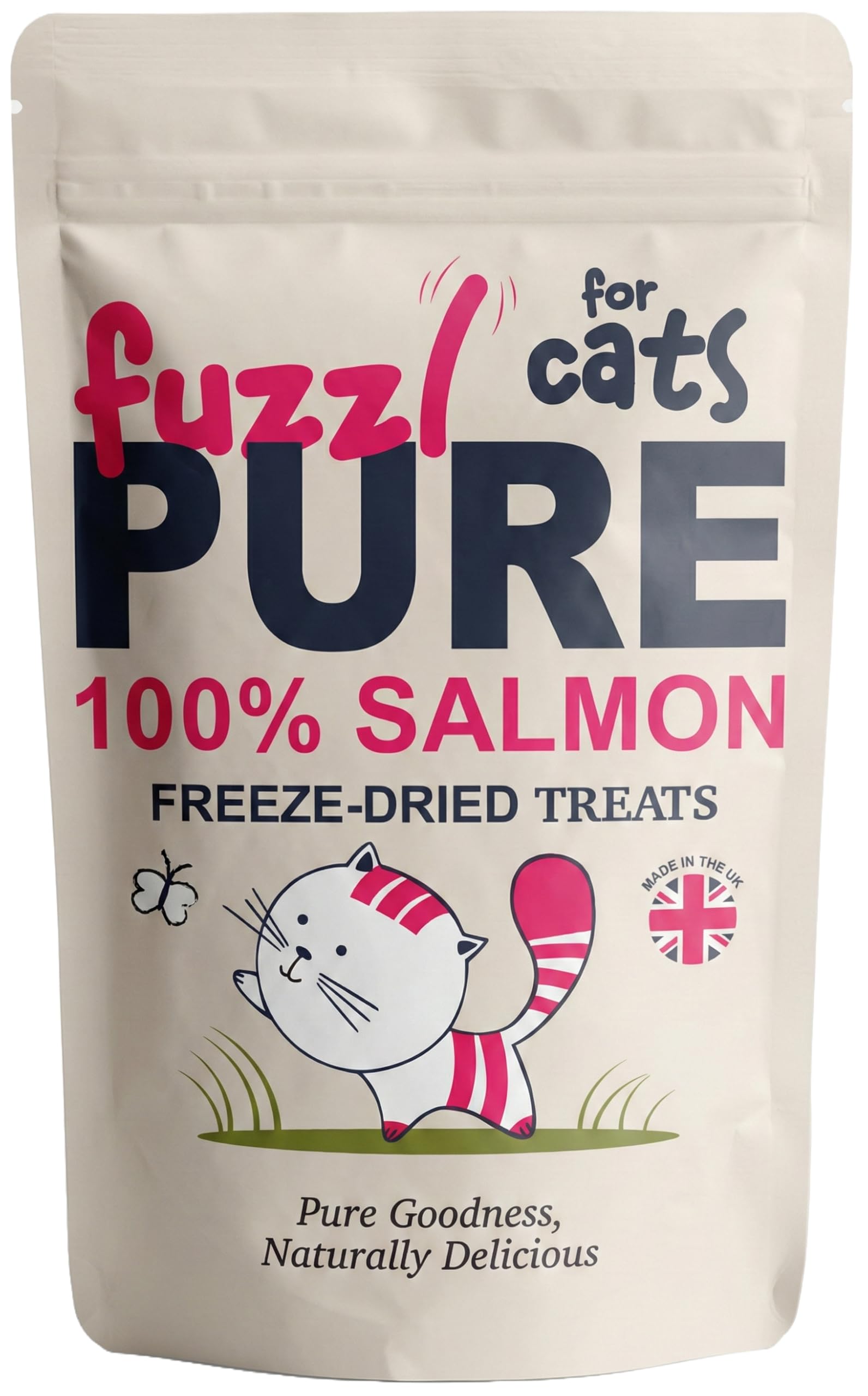 Fuzzl Pure Freeze Dried Scottish Salmon Cat Treats – 50g | Made in UK | Premium Single Protein | Natural Food Topper & Training Treats for Cats | Omega-Rich High Protein Healthy Snacks — image 1
