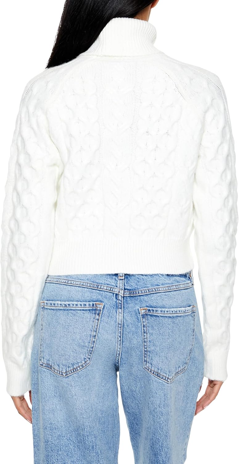 Forever 21 Womens Cropped Cable Knit Turtleneck Sweater - Image 5