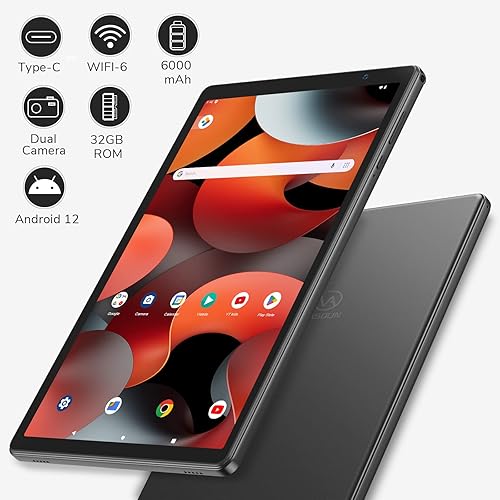 Miniatura 2 de VASOUN Tablet Android de 10 pulgadas 2 GB de RAM 32 GB Android 12 pantalla IPS HD de 101 pulgadas GPS FM procesador Quad-Core Wi-Fi gris