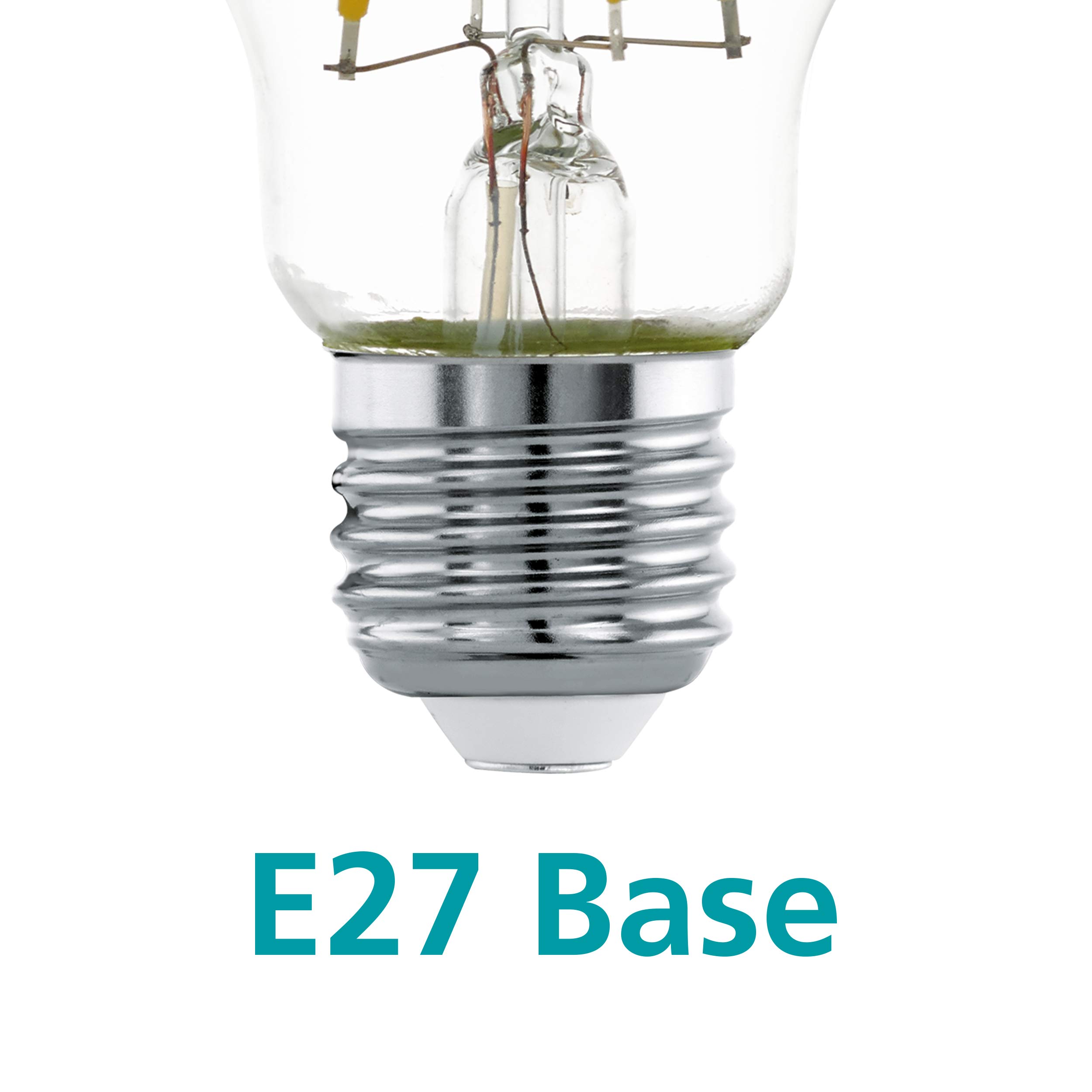 Eglo E27 LED, lampadina a specchio color argento, antiabbagliante, 7,5 Watt (equivalente a 60 Watt), 806 lumen, luce bianco caldo, 2700k, con riflettore, lampadina Edison A60, Ø 6 cm (Confezione da 2)