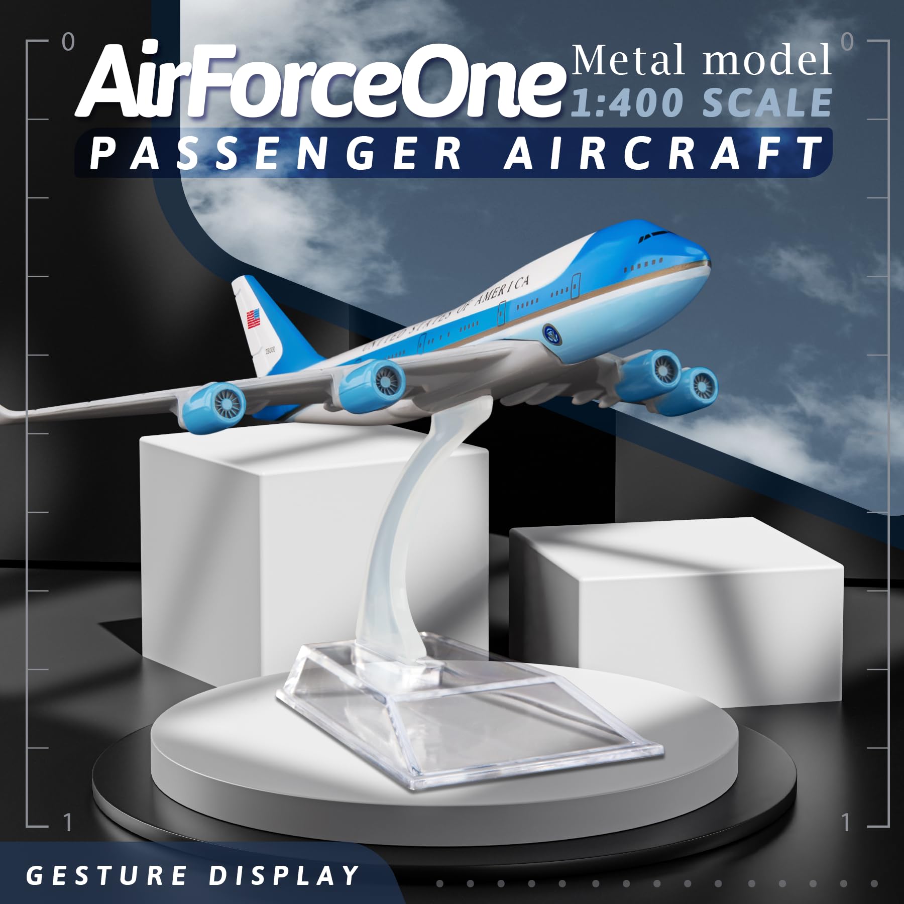 SimplyAir 1/400 Air Force One 747 Airplane Model Kits die-cast alloys Airplane Model for Collection and Display