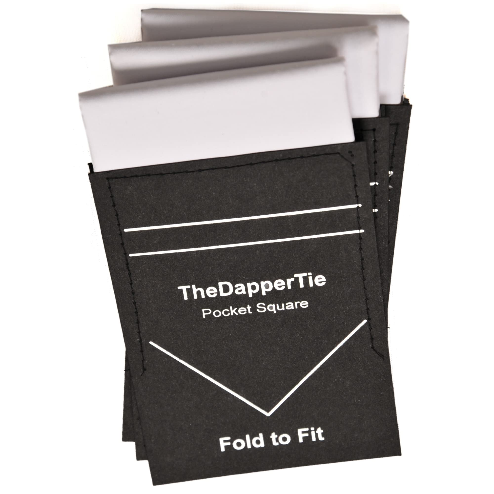 TheDapperTie - Men's Off White Cotton Extra Thick Flat Pre Folded Pocket Square on Card