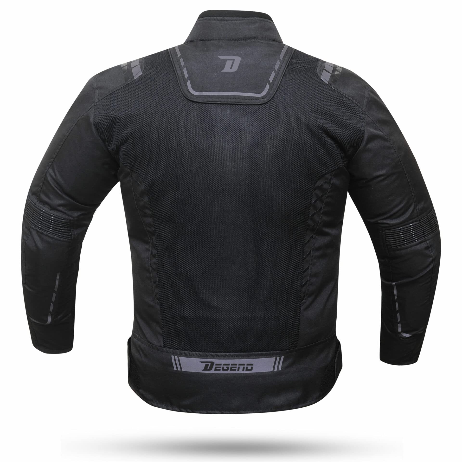 BREEZE EVO | Kurtka motocyklowa męska z ochroną - Oddychająca kurtka przeciwdeszczowa z wentylacją - Odzież motocyklowa - Kurtka Motera - Rozmiary (S-6XL), czarny, 4XL